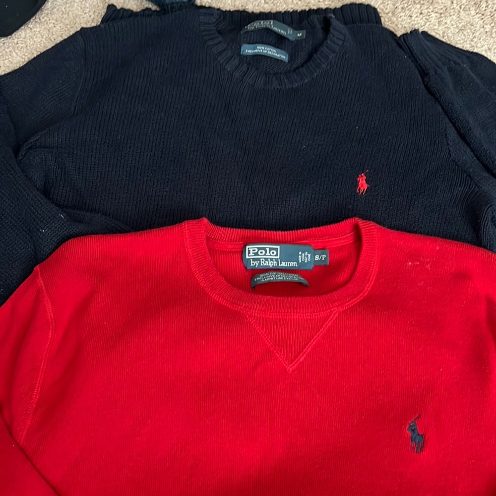 Two polo sweaters